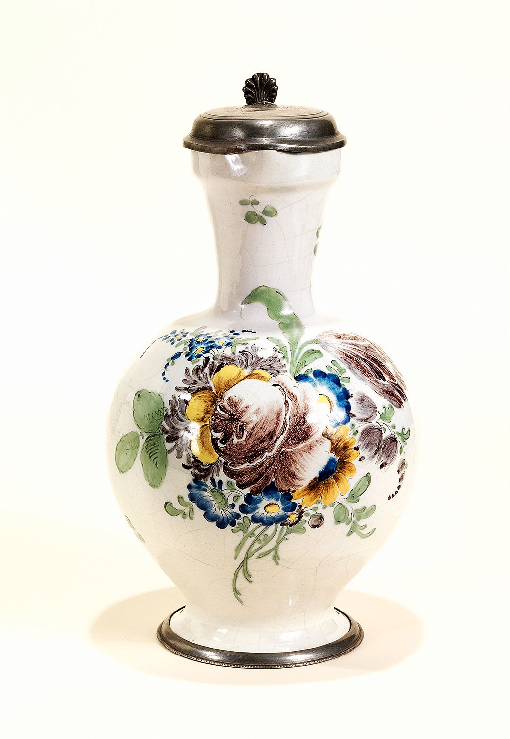 German-Faience-Flörsheim Fayence Faience Krug um 1780 Fayence Steinzeug Vogt Rathaus München