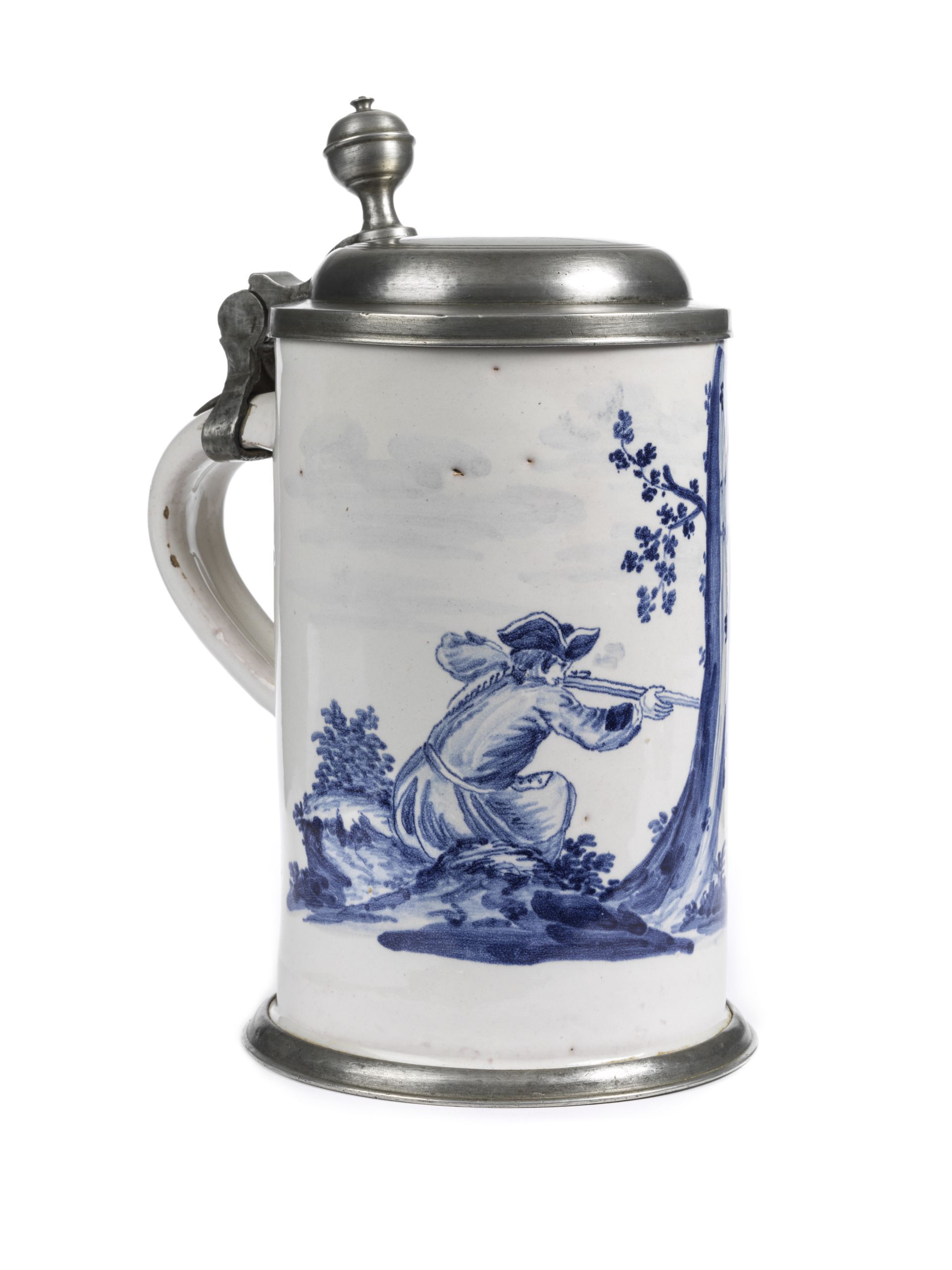 german-friedberg-faience-jug-hunting-stag-18th-century
