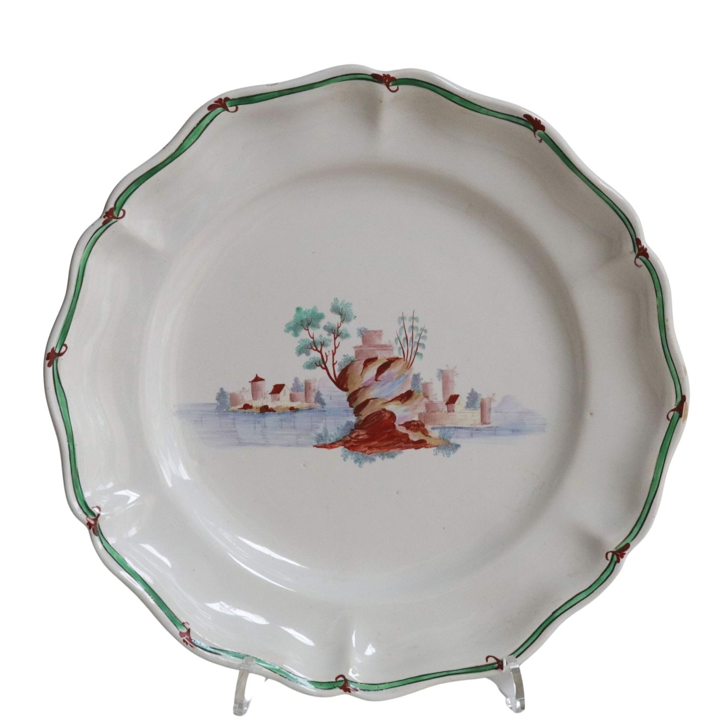 mosbach-faience-plate-polychrome-landscape-period-list-painter-heim-18th-century