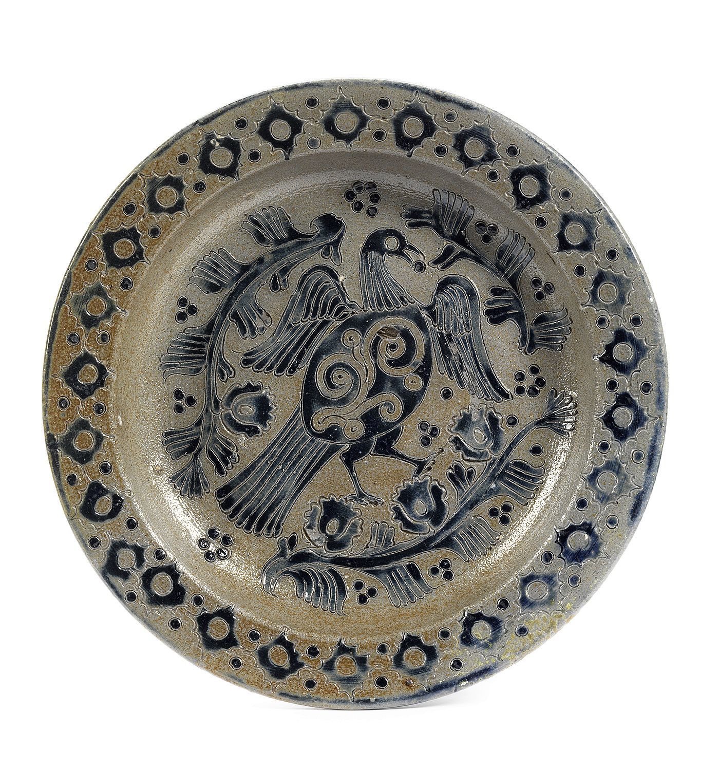 german-stoneware-westerwald-dish-bird-18th-century