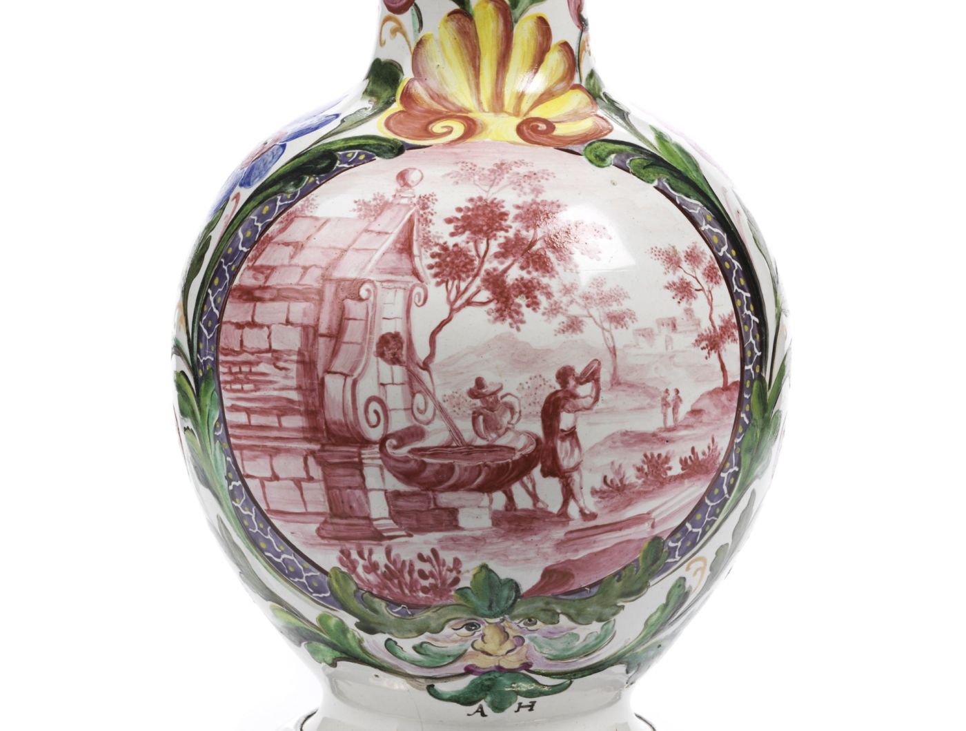 nuremberg-faience-hausmaler-jug-helmhack-17th-century-detail.