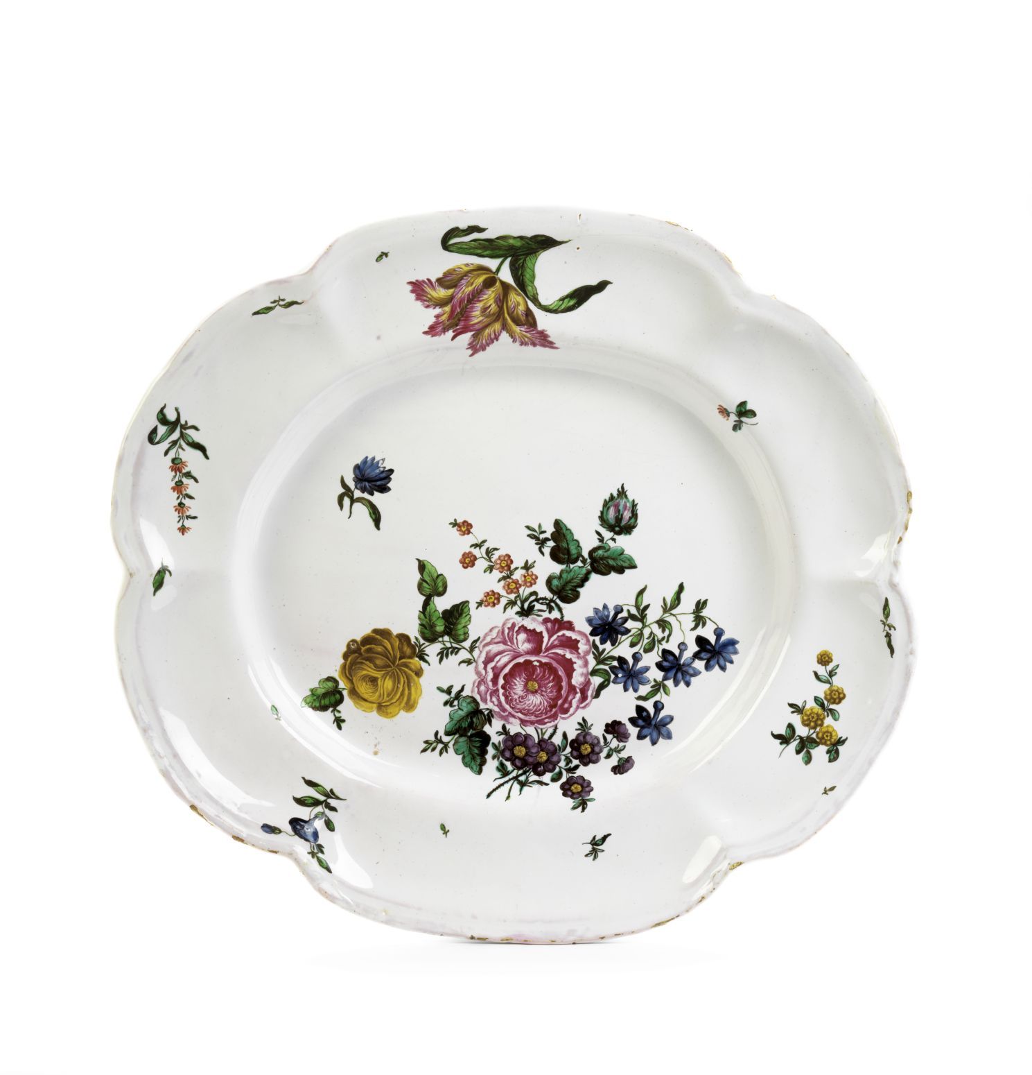 Kuenersberg-german-faience-charger-flower-18th-century