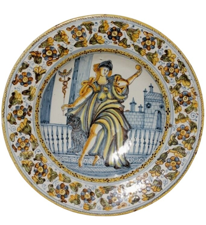 Piatto-maiolica-Castelli-XVII-Sec