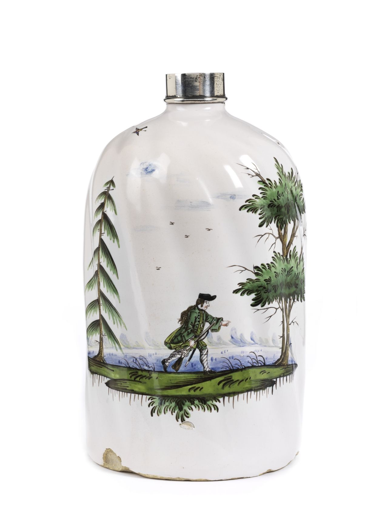 german-faience-kuenersberg-hunting-bottle-18th-century