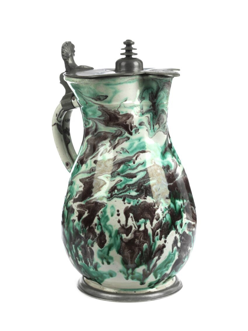 gmunden-faience-jug-marbled-17th-century