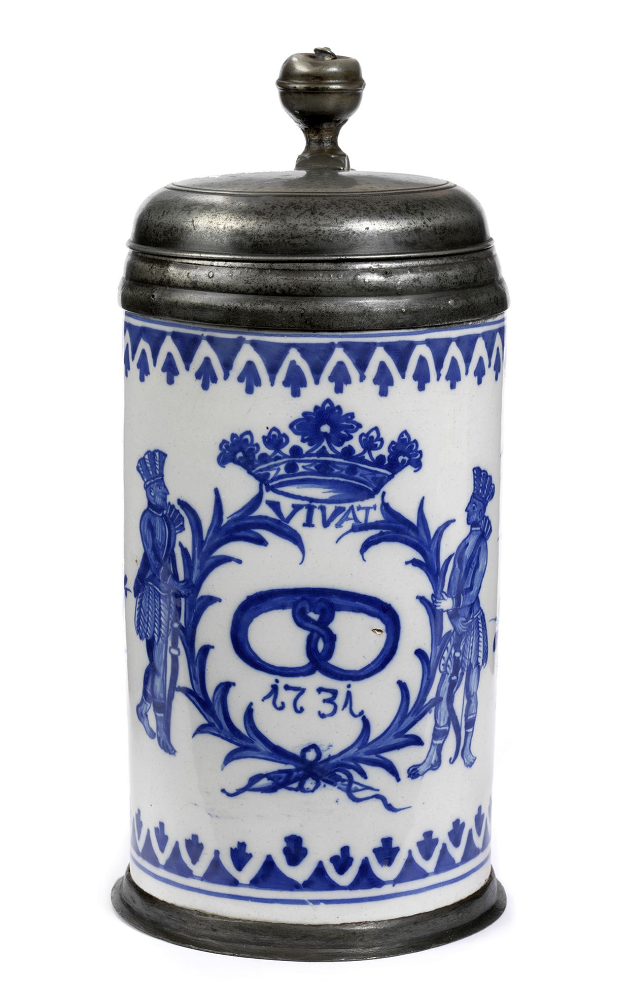 18th-century-german-faience-guild-tankard-baker-erfurt