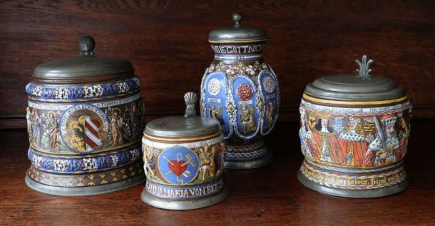 17th century Saltglazed Creussen Stoneware Collection