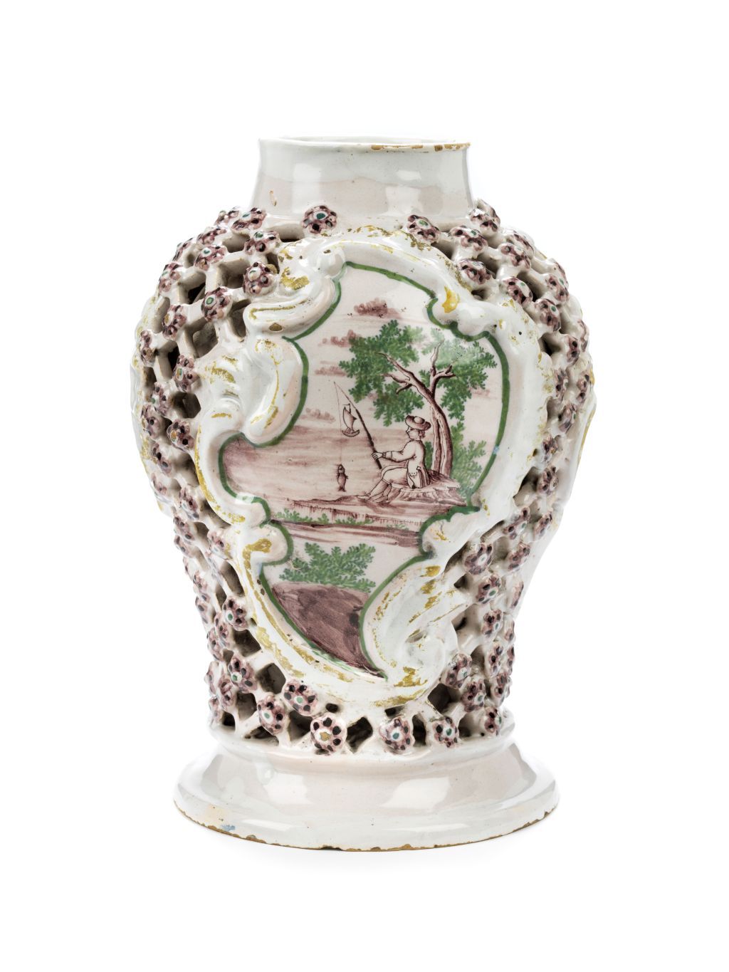 Magdeburger-Fayence-Netzvase-um-1770