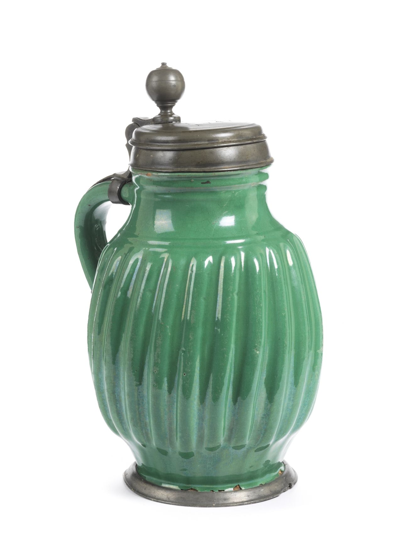 bunzlau-silesia-melon-jug-turquoise-18th-century