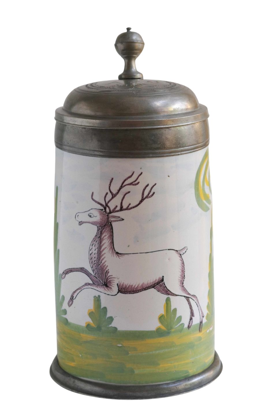 crailsheim-fayence-walzenkrug-hirsch-ca. 1780