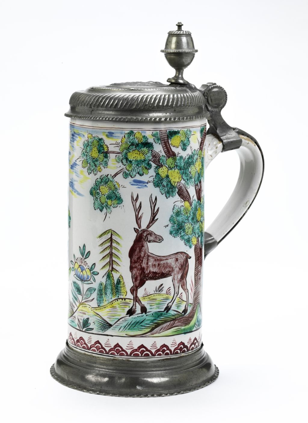 Ansbacher-hunting-tankard-ca-1740-famille-verte