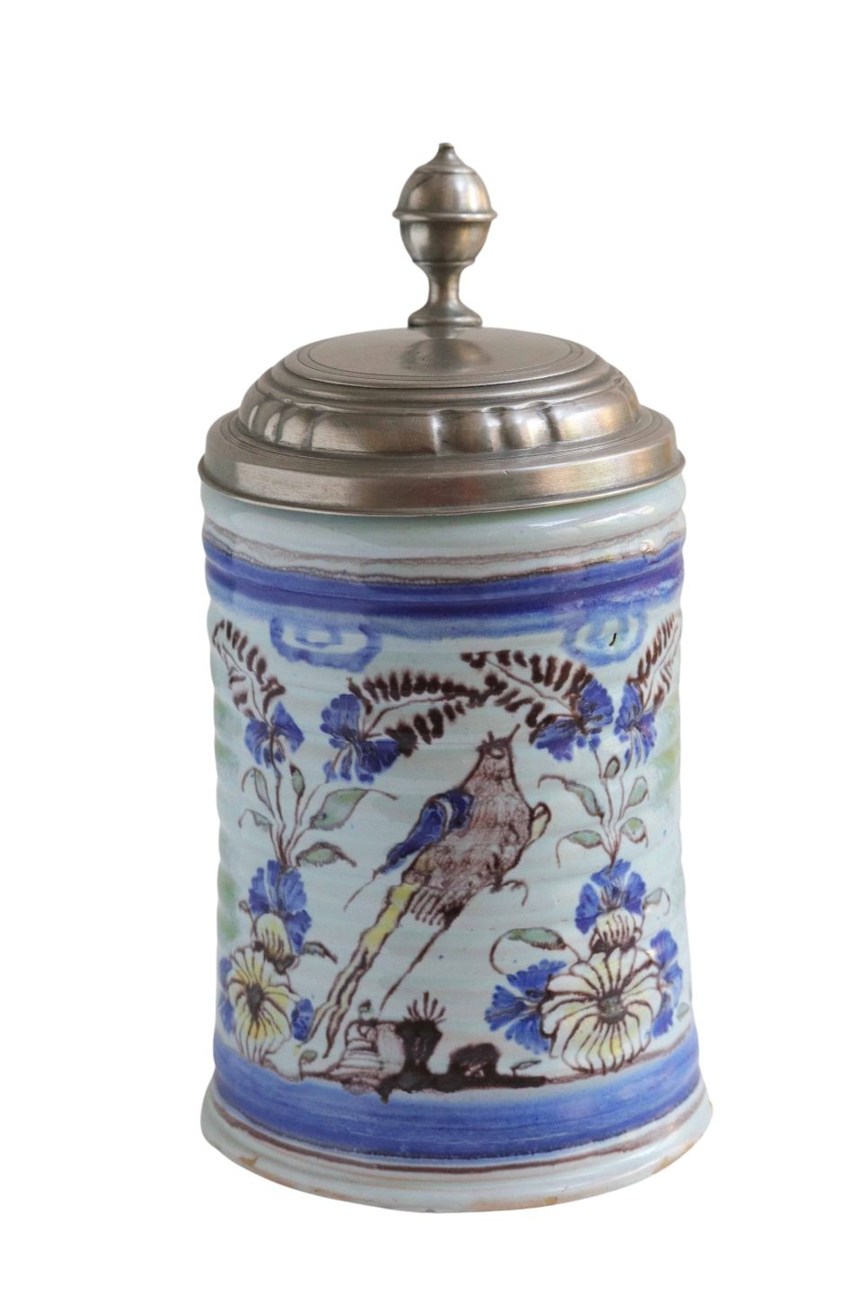 hanau-faience-tankard-bird-1760