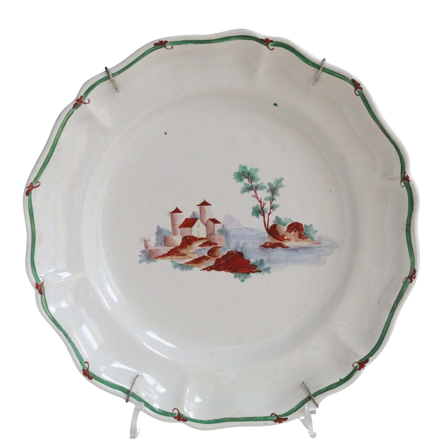 mosbach-faience-plate-polychrome-landscape-period-list-painter-heim-18th-century