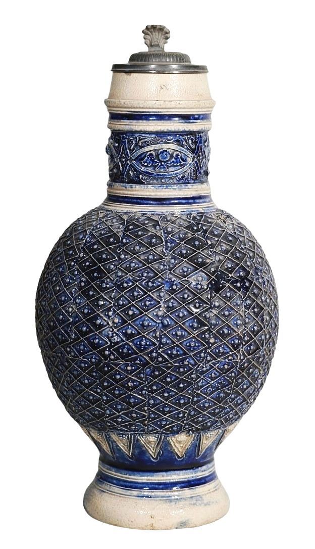 german-stoneware-westerwald-jug-applications-cobalt-17th-century