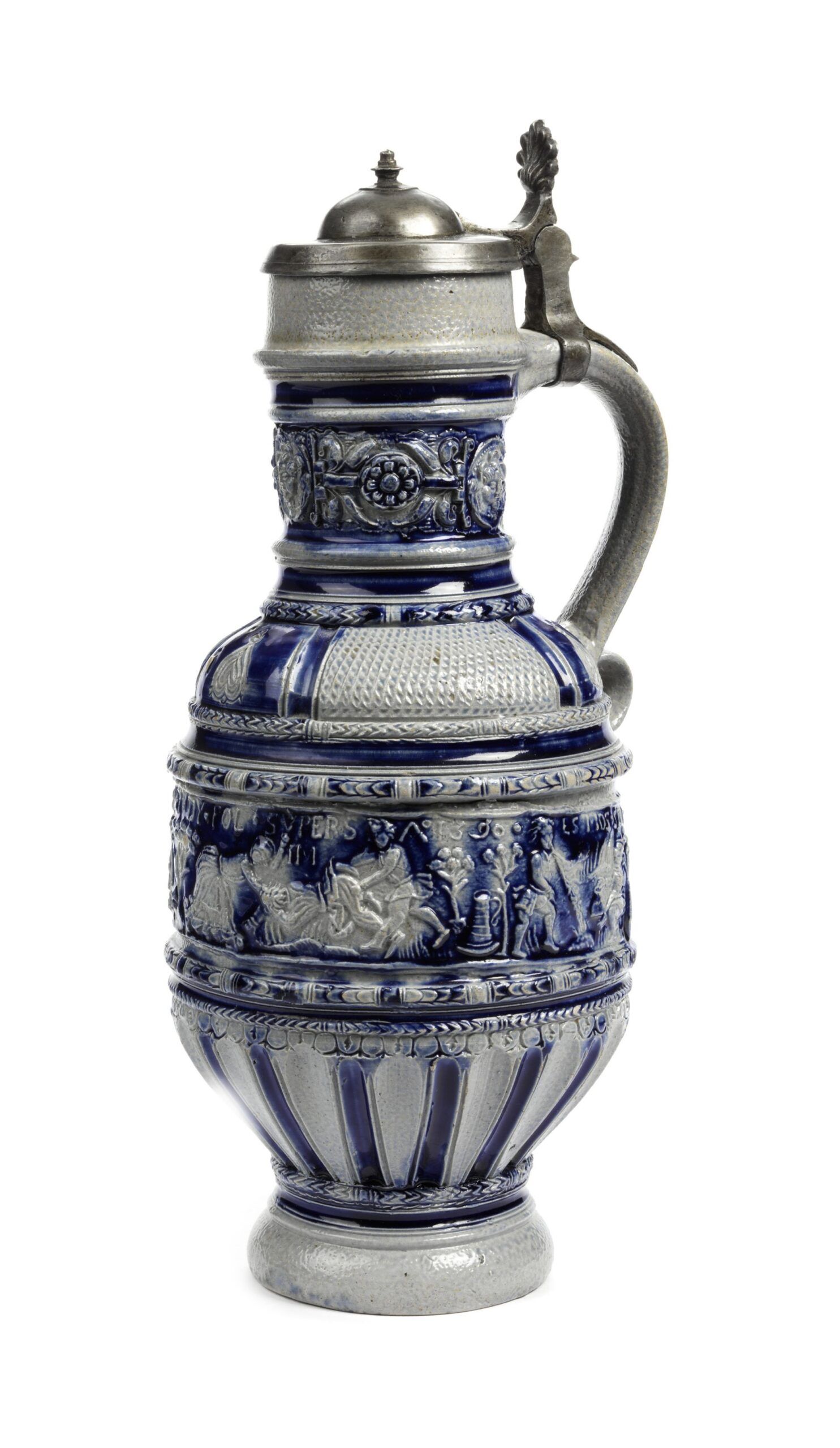 Raeren-Steinzeug-Mittelfrieskrug-1590-datiert-mennicken