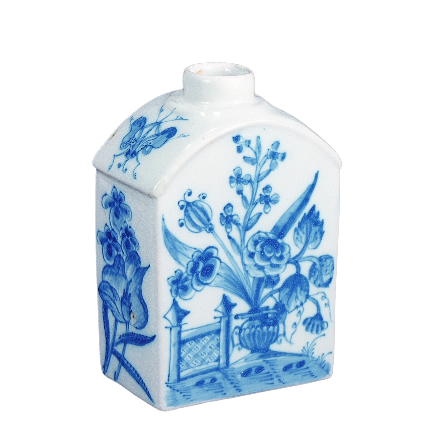 durlach-faience-tea-container-blue-white-flower-18th-century