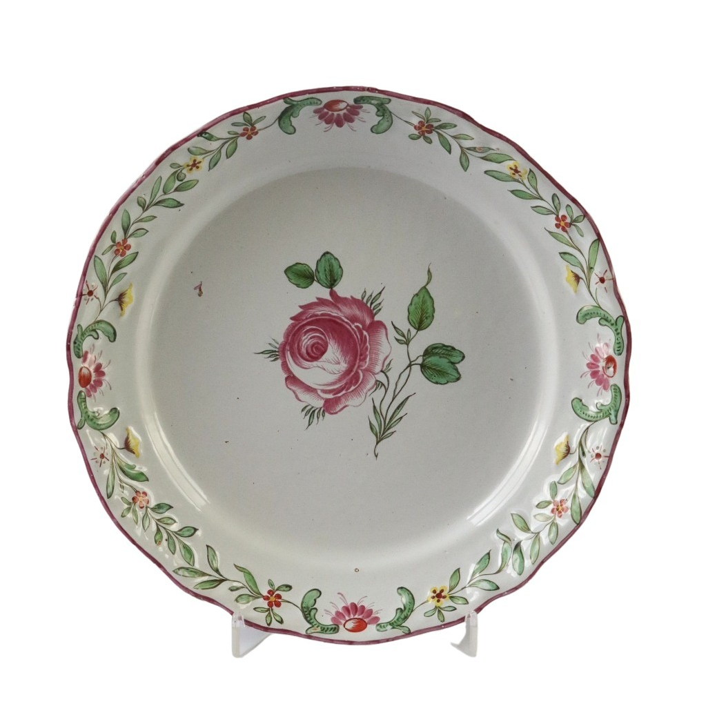 schrezheim-faience-relief-plate-rose-18th-century