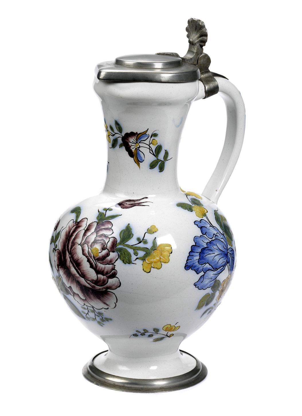 floersheim-german-faience-jug-flowers-18th-century