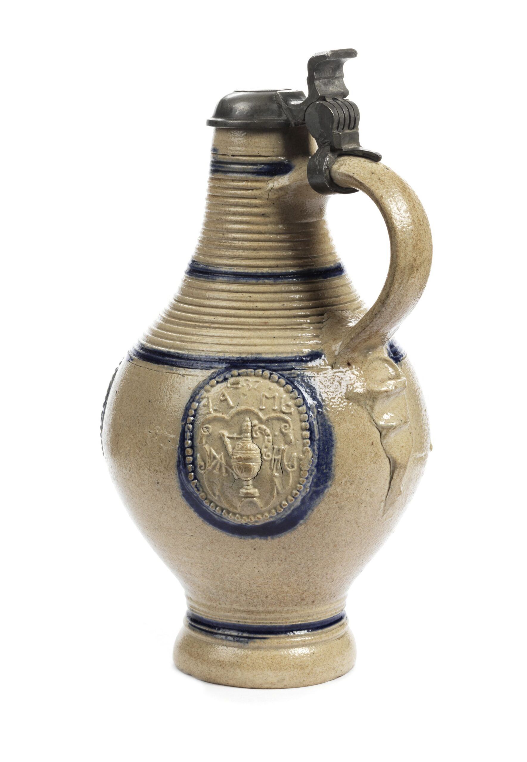 Westerwald-Steinzeugkrug-1637-datiert