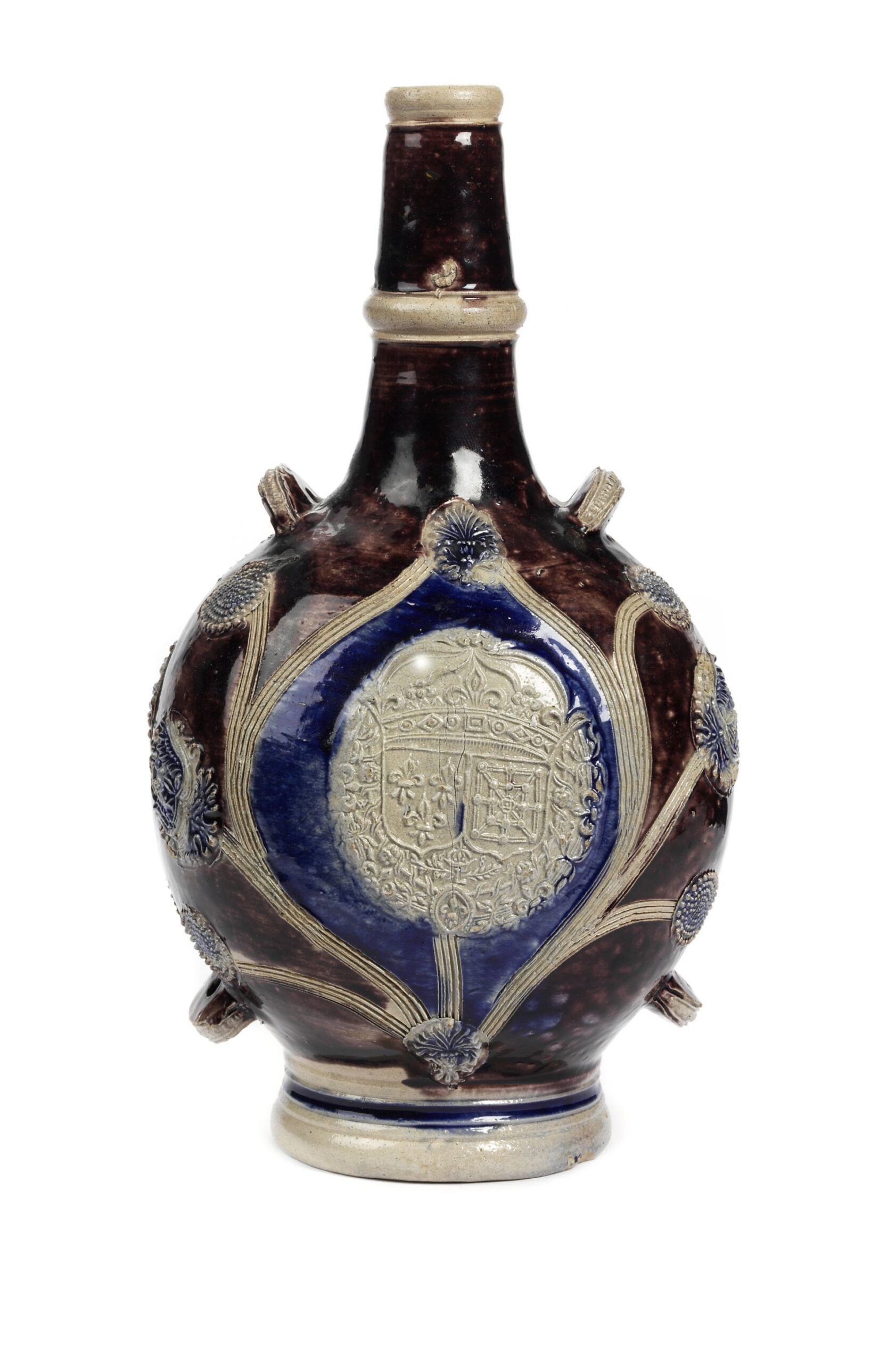 Westerwald-pilgrims-bottle-stoneward-dated-1685