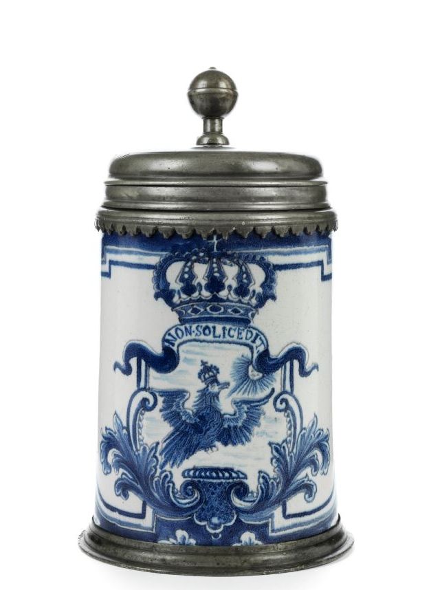 berlin-aience-armorial-tankard-prussian-eagle-18th-century