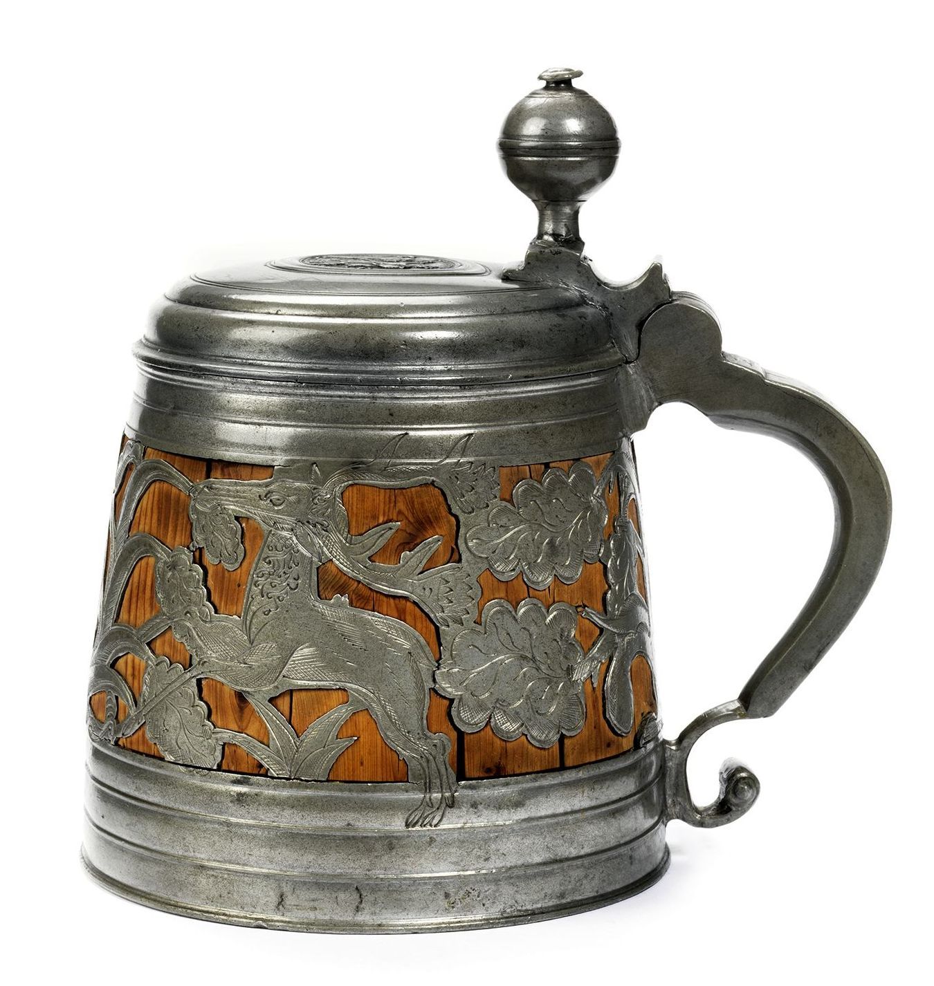 18th century Kulmbach Lichtenhain tankard stave jug