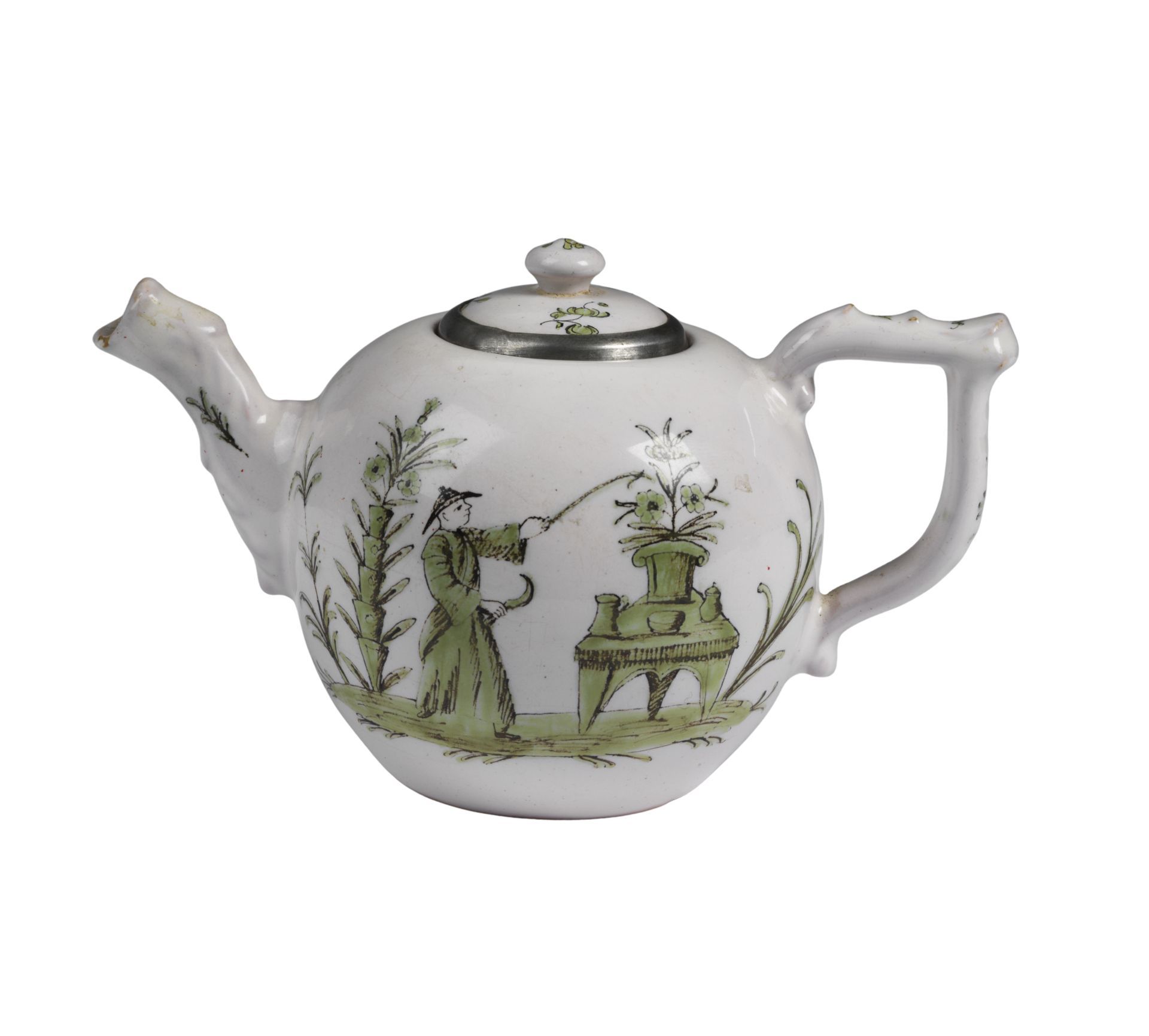 Durlach-Fayence-Teekanne-Chinesen-um-1775