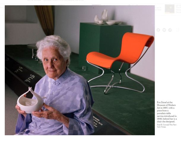 Eva Zeisel MoMA Foto Fred R. conrad for New York Times 1997