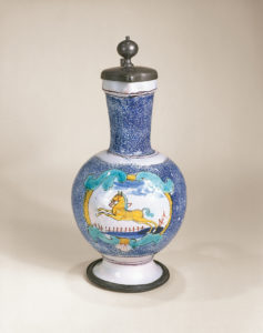 German-Faience-Hanauer Fayenceenghalskrug um 1740