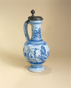 Peter Vogt Fayence München Hanauer Fayenceenghalskrug um 1710 - Faience Collection Hans Cohn Los Angeles