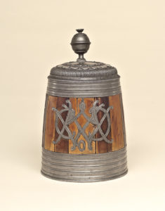 18th century Kulmbach Daubenkrug Tankard Pewter Wood ca. 1725