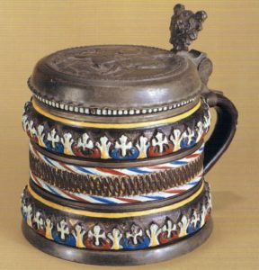 17th century antique stoneware Dippoldiswalde-Annaberg-tankard ca 1670