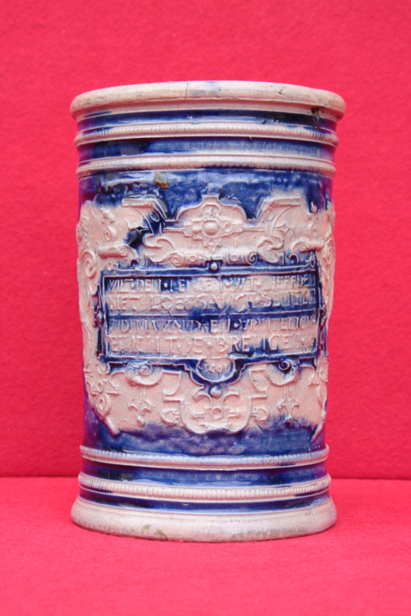 16th century saltglazed stoneware Raeren apothecary jar