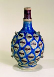 17th century works of art westerwald jug with blue and manganese saltglaze