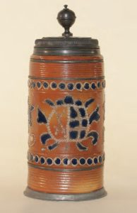 18th century Altenburg saltglazed Stoneware Tankard dated 1729 , H. 28 cm