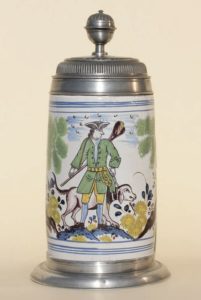 Dorotheenthal Faience Hunting Tankard ca. 1759