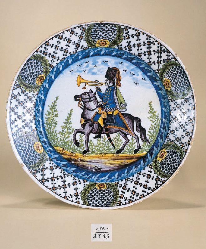 Dresden Faience Plate dated 1785 D. 24 cm
