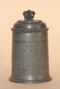 Pewter Brewer Guilt Tankard Traunstein dated 1713