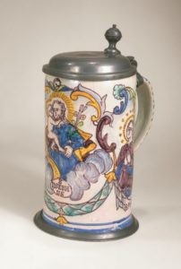 Gmunden Faiece Tankard dated 1789, Marked "I:A:L:"