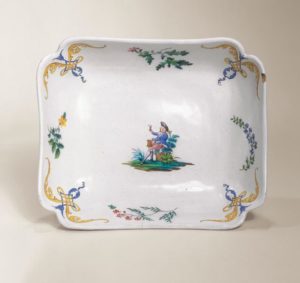 Hanau Faience Plate ca. 1750 Muffle-fired enamal colors