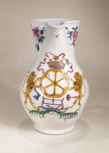 Holitsch Guild Jug dated 1776 muffle-fired enamel color