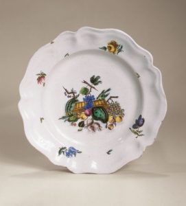 Kuenersberg Faience Plate ca. 1760 muffle-fired enamel colors