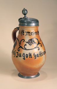 18th century Altenburg saltglazed Stoneware Jug dated 1740