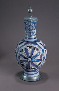 17th century works of art westerwald jug with blue and manganese saltglaze