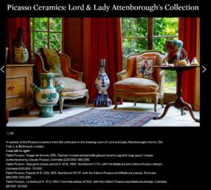 Sotheby's Picasso Ceramics- Lord - Lady Attenborough's - Collection