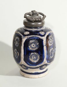 17th century works of art westerwald bottle with applications