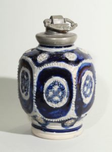 17th century works of art westerwald bottle with applications