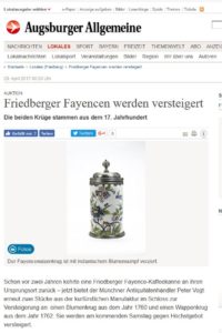Augsburger Allgemeine Friedberger Fayence 29. 04. 2017