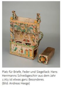 Schreibzeug Keramik Langnau Schweiz ca. 1763
