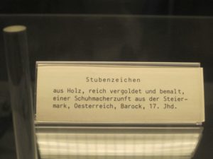 Bally Schuhmuseum Stubenzeichen Österreich 17. JH Details